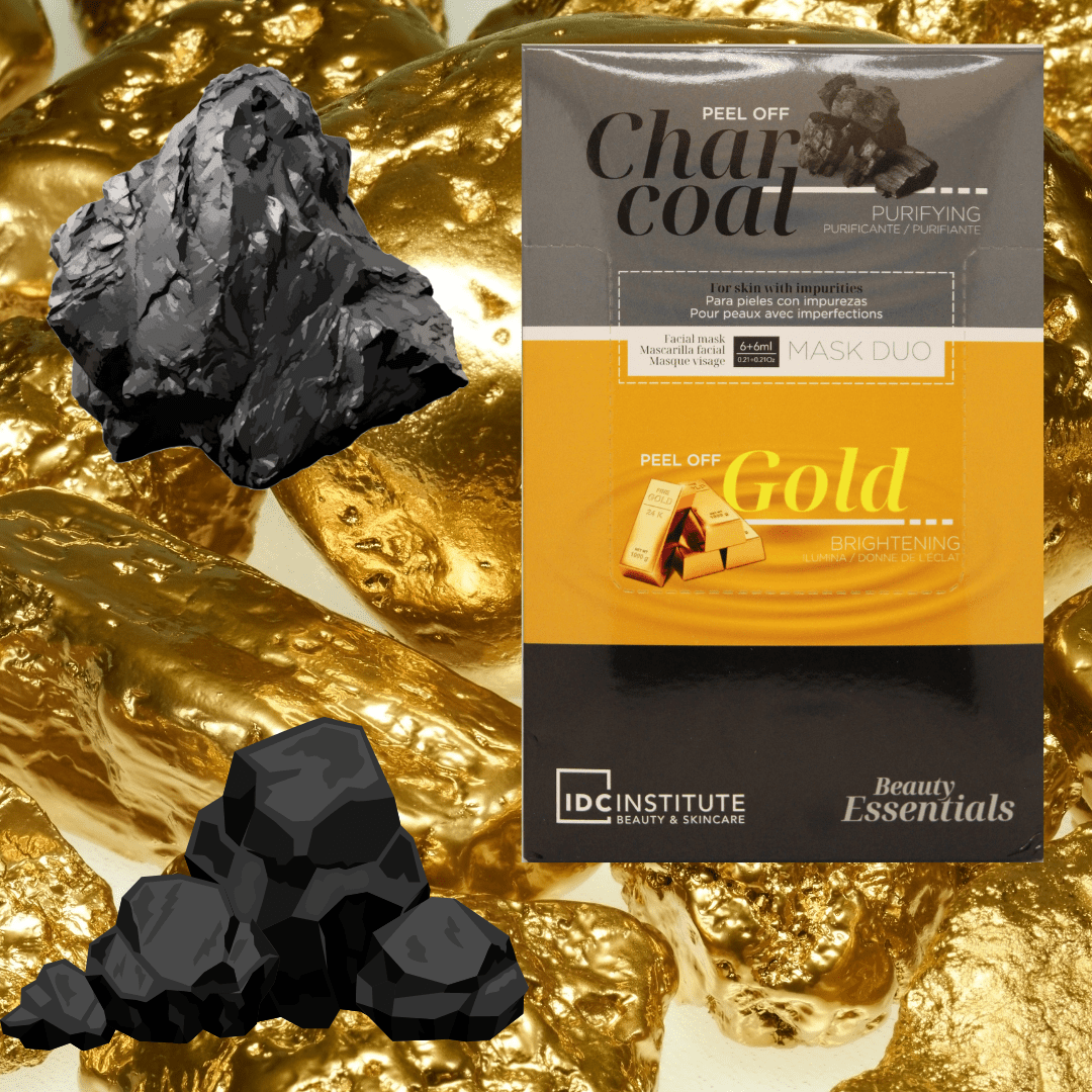 MASCARILLA DUO FACIAL CARBÓN VEGETAL Y ORO - PIELES CON IMPUREZAS - PURIFICA E ILUMINA