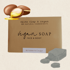 PASTILLA DE JABÓN CARA Y CUERPO DE ARCILLA BLANCA Y ARGÁN