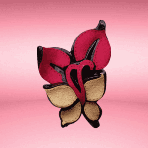 PINZA MARIPOSA TERCIOPELO ROJA/AMARILLA