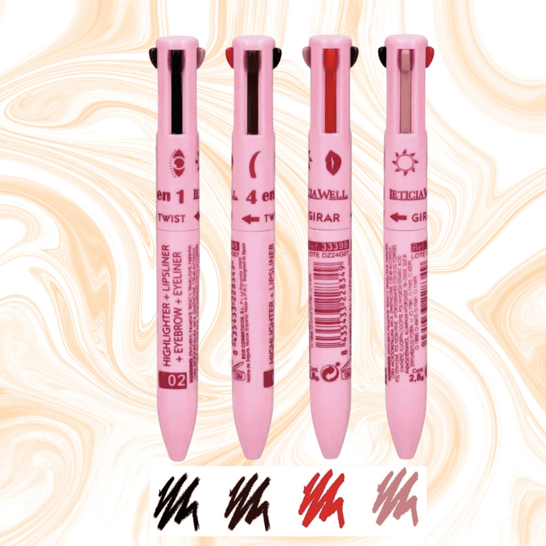 LAPIZ DE MAQUILLAJE 4 EN 1 TONO OSCURO