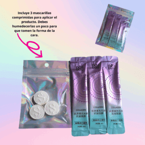 SET 3 MASCARILLAS FACIALES COREANAS DE COLÁGENO