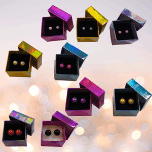 PENDIENTES TIPO PERLA DE BOTÓN DE 6, 8, 10 Y 12 MM COLORES VARIADOS