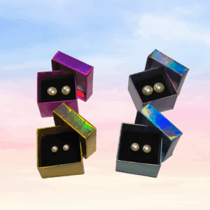 PENDIENTES TIPO PERLA BLANCA DE BOTÓN VARIOS TAMAÑOS