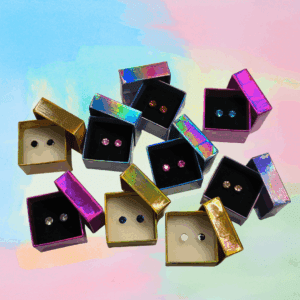 PENDIENTES DE CRISTAL FACETADO REDONDO 4 Y 6 mm. VARIOS COLORES