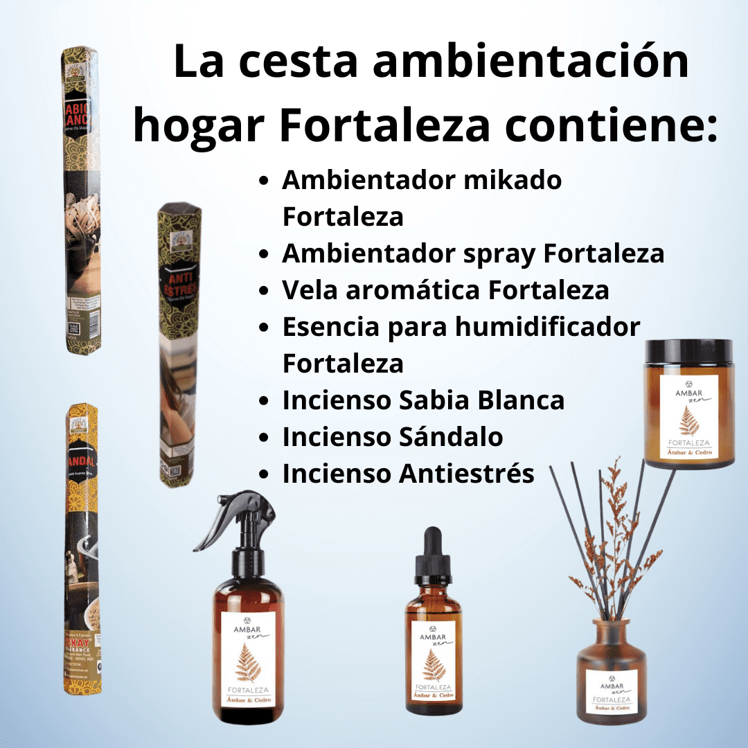 CESTA AMBIENTACIÓN HOGAR FORTALEZA (ambar y cedro) - Imagen 2